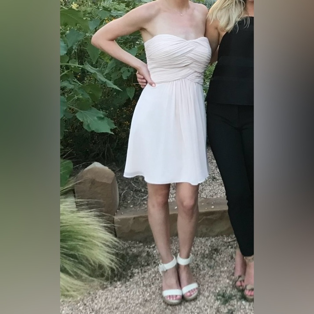 Monique Lhuillier Blush Bridesmaid Dress